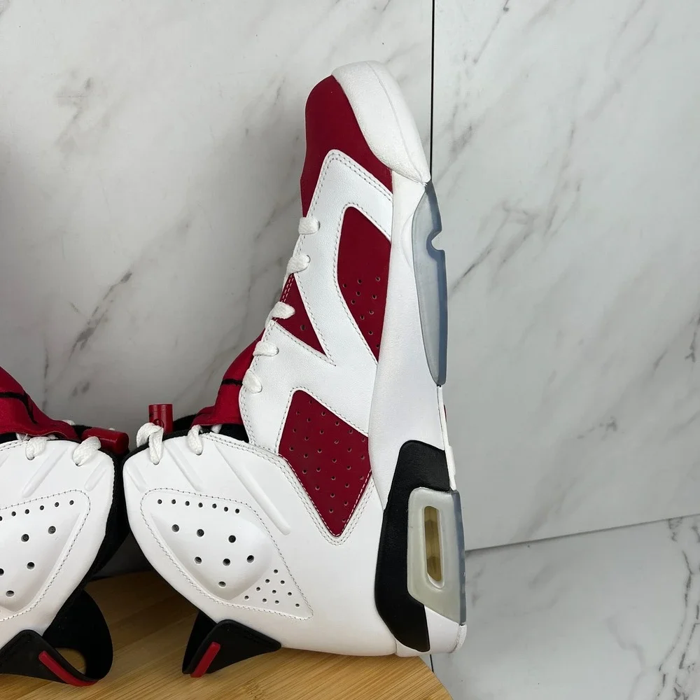 Nike Air Jordan 6 Retro Carmine 2014 Mens Size 12.5 White Red Sneaker 384664-160